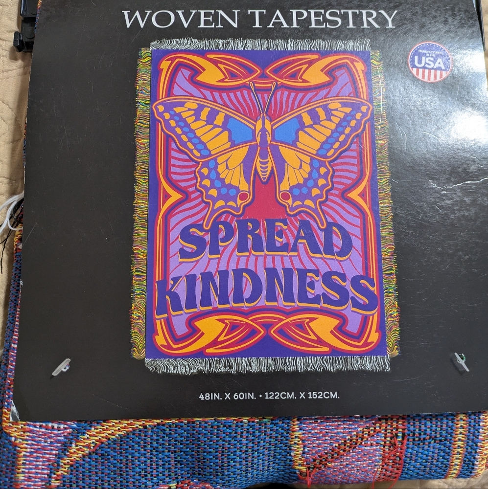Woven Tapestry with Butterfly Design